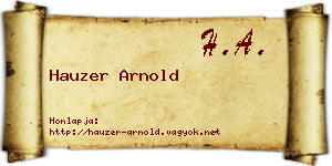 Hauzer Arnold névjegykártya